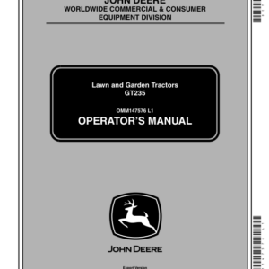 John Deere Lawn & Garden Tractor GT235 Operator's Manual (OMM147576) - Image 1