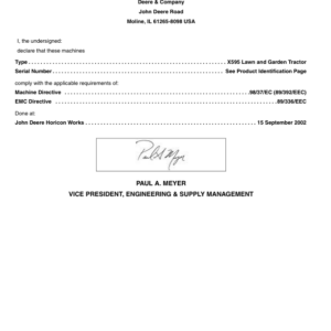 John Deere X595 Lawn & Garden Tractor Export (020225-030000) Operator's Manual (OMM149450) - Image 4