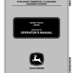 John Deere GX355 Garden Tractors Operator's Manual (OMM149453) - Image 1