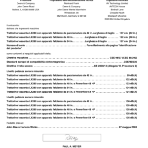 John Deere LX280, LX289 Lawn Tractors Operator's Manual (OMM149902) - Image 4