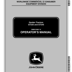 John Deere GT235, GT245 Garden Tractors (110001-) Operator's Manual (OMM152801) - Image 1