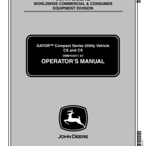 John Deere CS & CX Gator Utility Vehicle Operator's Manual (OMM154311) - Image 1