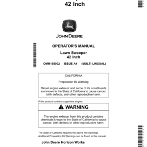 John Deere Lawn Sweeper42 Inch (North American Version) Operator's Manual (OMM155002) - Image 1