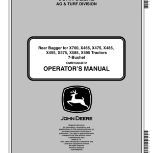 John Deere 7-Bushel Rear Bagger Operator's Manual (OMM164040) - Image 1