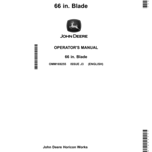 John Deere 66 inch blade (010001-) (North America) Operator's Manual (OMM169255) - Image 1