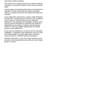 John Deere 72 Inch Front Straight Blade, V-Blade (010001-) Operator's Manual (OMM170512) - Image 2