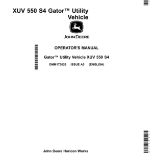 John Deere 550 XUV S4 Gator Utility Vehicle Export Edition (040001- ) Operator's Manual (OMM173026) - Image 1