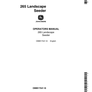 John Deere 265 Landscape Seeder Operator's Manual (OMM17541) - Image 1