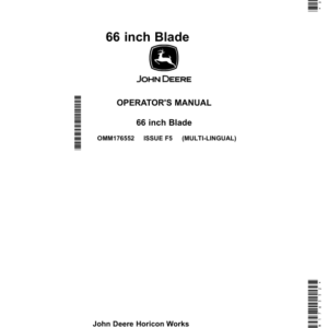 John Deere 66 Inch Blade for Gator Utility VehiclesExport Edition (030001- ) Operator's Manual (OMM176552) - Image 1