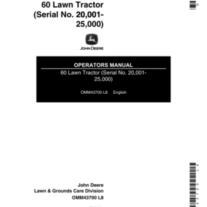 John Deere 60 Lawn Tractor (020001-) Operator's Manual (OMM43700) - Image 1