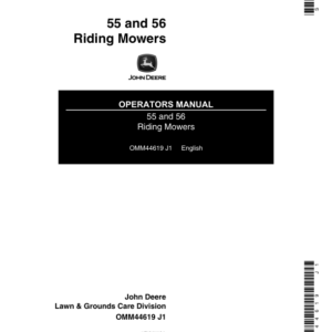 John Deere 55, 56 Riding Mowers Operator's Manual (OMM44619) - Image 1
