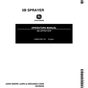John Deere 5B Sprayer (-080000) Operator's Manual (OMM47987) - Image 1