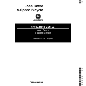 John Deere 5-Speed Bicycle Operator's Manual (OMM64333) - Image 1