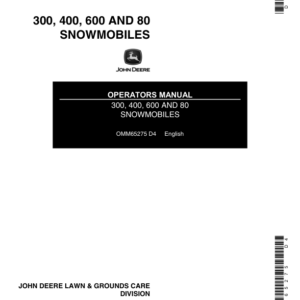 John Deere 300, 400, 500 & 600 Snowmobiles (030001-055000) Operator's Manual (OMM65275) - Image 1