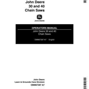 John Deere 30, 40V Chain Saw (Includes OMM95226) Operator's Manual (OMM67287) - Image 1