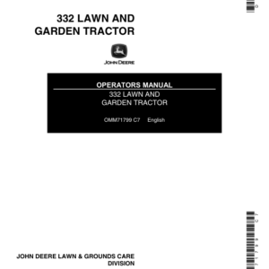 John Deere 332 Lawn & Garden Tractor Operator's Manual (OMM71799) - Image 1