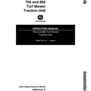 John Deere 756, 856 Turf Mower Traction Unit (-475000) Operator's Manual (OMM72247) - Image 1