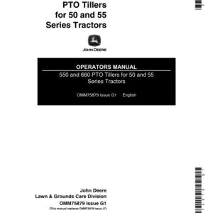 John Deere 550, 660 PTO Tillers (-150000) Operator's Manual (OMM75879) - Image 1