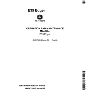 John Deere E35 Edger Operator's Manual (OMM79615) - Image 1