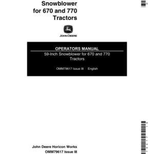 John Deere 59-Inch Snowblower (000000-099999) Operator's Manual (OMM79617) - Image 1