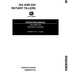 John Deere 324 & 624 Walk Behind Rotary Tillers (030001-) Operator's Manual (OMM80573) - Image 1