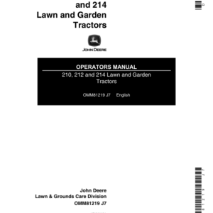 John Deere 210, 212 & 214 Lawn & Garden Tractor Operator's Manual (OMM81219) - Image 1