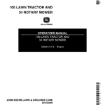 John Deere 100 Lawn Tractor & 34 Rotary Mower Operator's Manual (OMM81274) - Image 1