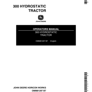 John Deere 300 Lawn & Garden Tractor Operator's Manual (OMM81297) - Image 1