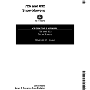 John Deere 726, 832 (055001-) Snowblowers Operator's Manual (OMM81400) - Image 1