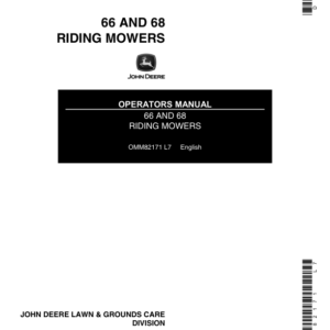 John Deere 66, 68 Riding Mowers Operator's Manual (OMM82171) - Image 1
