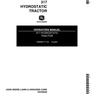 John Deere 317 Hydrostatic Tractor (095001-) Operator's Manual (OMM82777) - Image 1