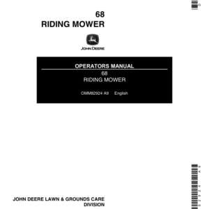John Deere 68 Riding Mower (095001-) Operator's Manual (OMM82924) - Image 1