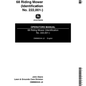 John Deere 68 Riding Mower Operator's Manual (OMM85544) - Image 1