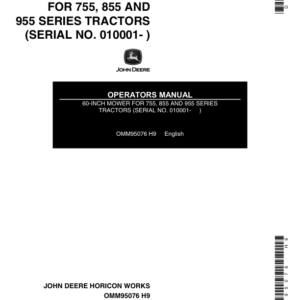 John Deere 60-Inch Front Mounted Mower Operator's Manual (OMM95076) - Image 1