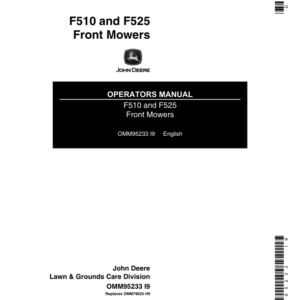 John Deere F510 & F525 Front Mowers Operator's Manual (OMM95233) - Image 1