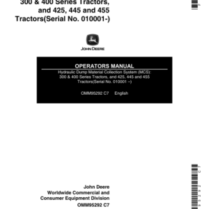 John Deere Hydraulic Dump Material Collection System (010001-) Operator's Manual (OMM95292) - Image 1