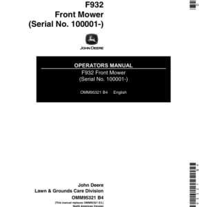 John Deere F932 Front Mower Operator's Manual (OMM95321) - Image 1