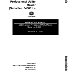 John Deere 2653A Diesel Professional Utility Mower (050000-) Operator's Manual (OMMT2455) - Image 1