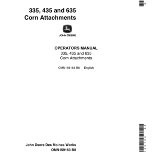 John Deere 335, 435, 635 Corn Attachment Operator's Manual (OMN159163) - Image 1