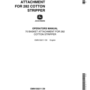 John Deere 70 Cotton Stripper, Basket Attachment Operator's Manual (OMN159211) - Image 1