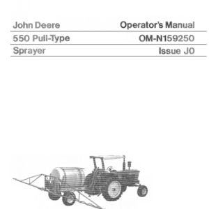 John Deere 550 Pull-Type Sprayer Operator's Manual (OMN159250) - Image 1