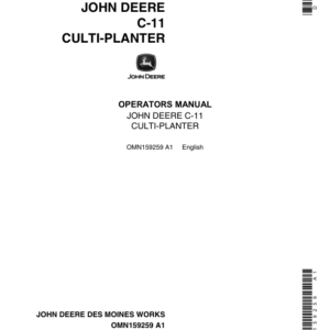 John Deere C11 Culti-Planter Operator's Manual (OMN159259) - Image 1