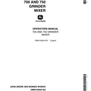 John Deere 700, 750 Grinder Mixers Operator's Manual (OMN159324) - Image 1