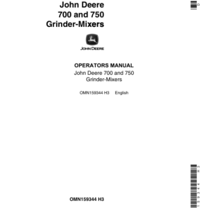 John Deere 700, 750 Grinder Mixers Operator's Manual (OMN159344) - Image 1