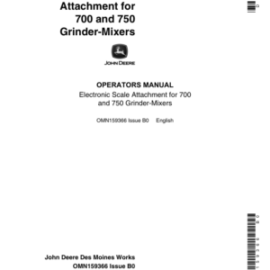 John Deere Electronic Scale Attachment for 700, 750 Grinder Mixers Operator's Manual (OMN159366) - Image 1