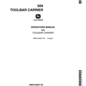 John Deere 569 Toolbar Carrier Operator's Manual (OMN159397) - Image 1