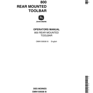 John Deere 800 Rear Mounted Toolbar Operator's Manual (OMN159508) - Image 1