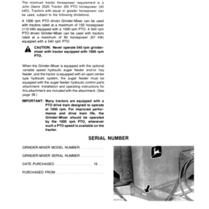 John Deere 700, 750 Grinder Mixers Operator's Manual (OMN159522) - Image 2