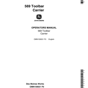 John Deere 569 Toolbar Carrier Operator's Manual (OMN159551) - Image 1