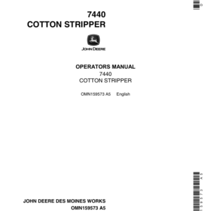 John Deere 7440 Cotton Stripper Operator's Manual (OMN159573) - Image 1